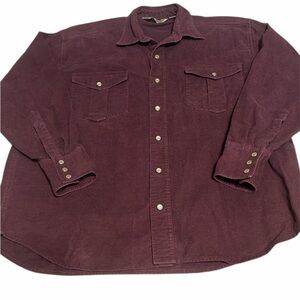 Men's Maroon Heavyweight Flannel Shirt Jacket